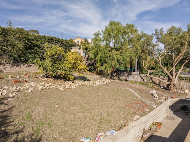 view of yard with fence