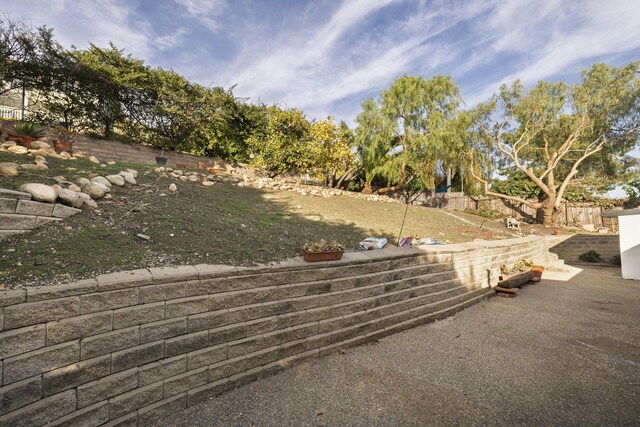 view of yard with fence