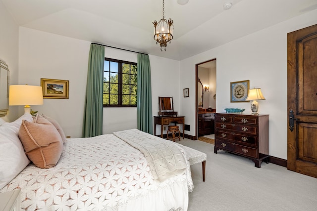 4230 Cresta Ave, Santa Barbara, CA 93110 - carpeted bedroom featuring an inviting chandelier