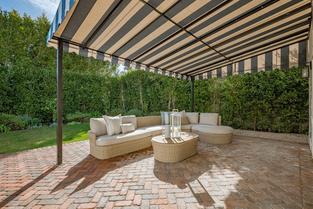 view of patio / terrace with an outdoor living space