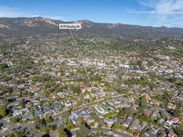 drone / aerial view with a mountain view