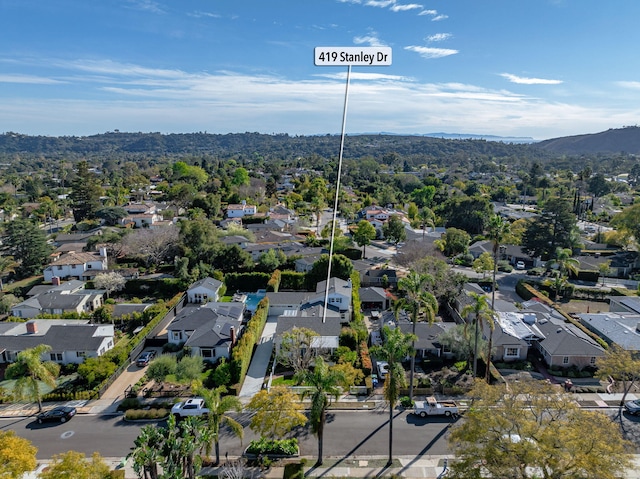 drone / aerial view with a mountain view