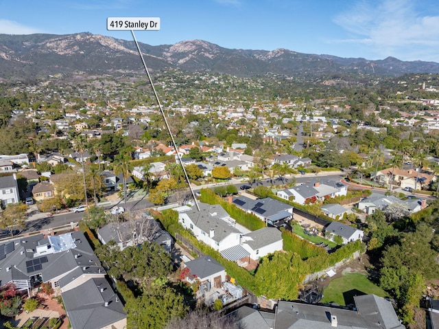 bird's eye view featuring a mountain view