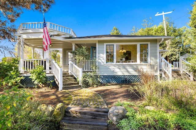 view of front of house with a porch