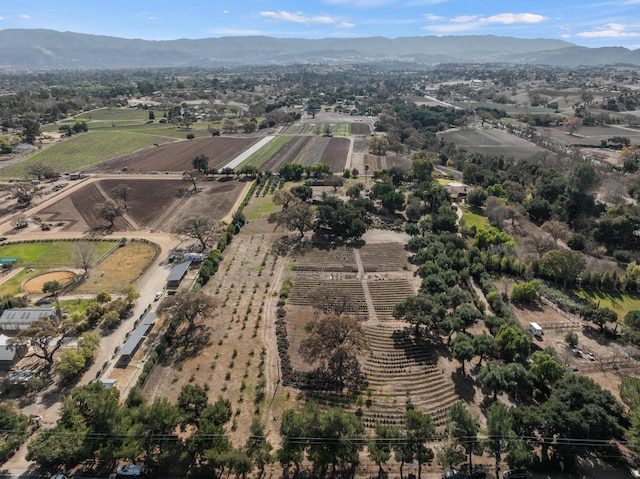 bird's eye view with a mountain view