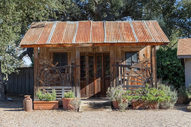 view of outdoor structure