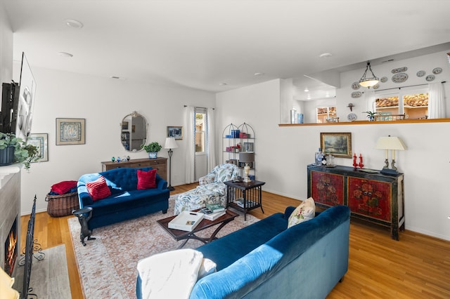 living room featuring hardwood / wood-style floors