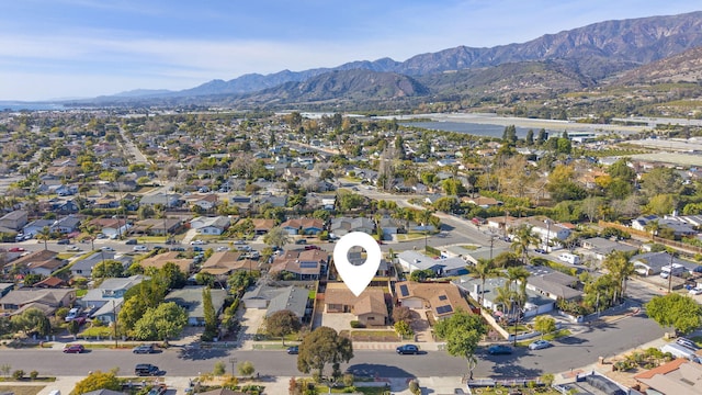 aerial view featuring a mountain view