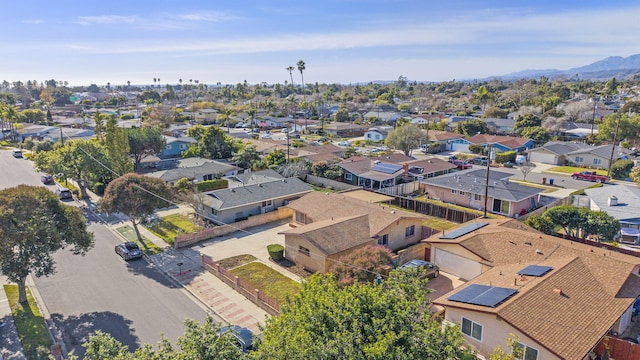 aerial view with a mountain view