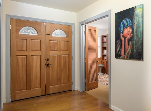 foyer featuring light hardwood / wood-style floors