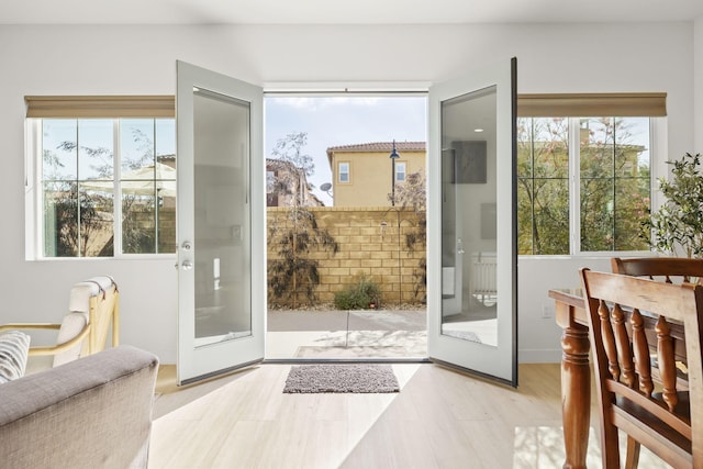 doorway to outside with french doors