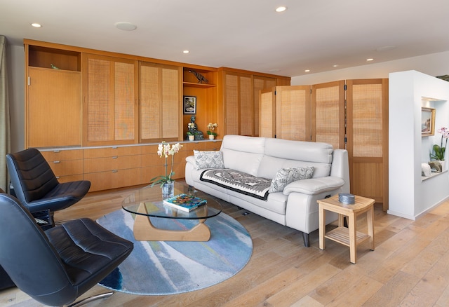 living room featuring light hardwood / wood-style flooring