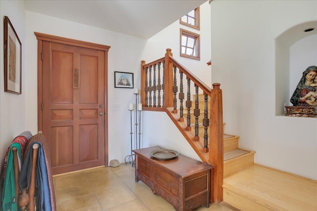 view of tiled foyer