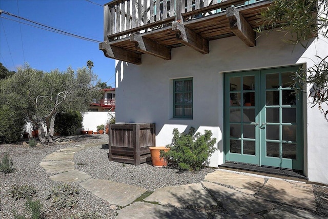 exterior space with french doors