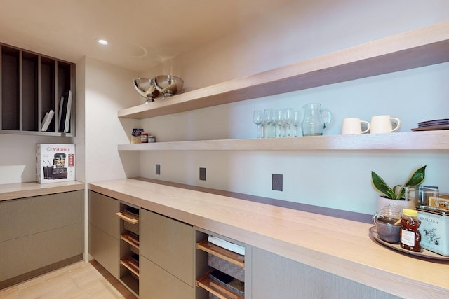 670 Santa Lucia Ave, Los Osos, CA 93402 - interior space with light wood-style floors, built in desk, and recessed lighting