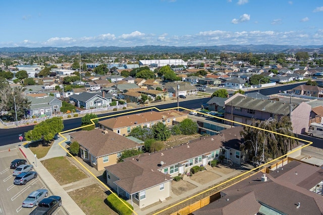 drone / aerial view with a mountain view