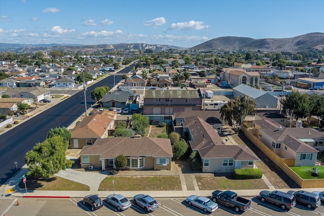 drone / aerial view with a mountain view