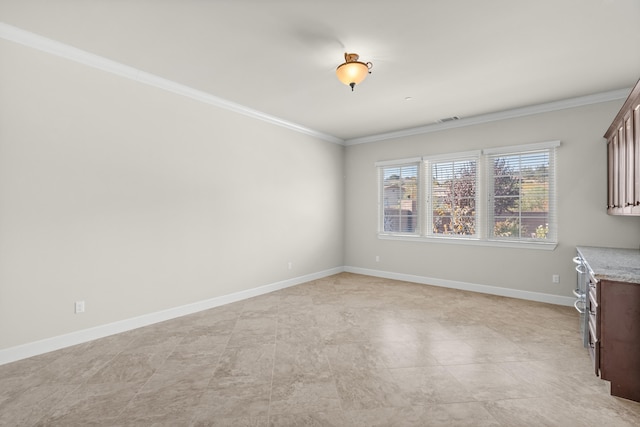 interior space with crown molding