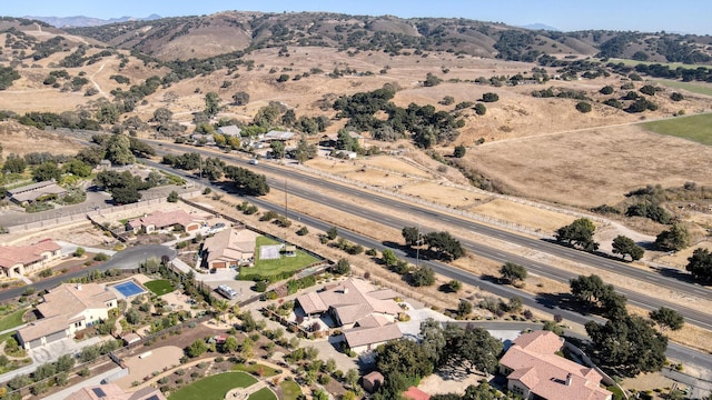 aerial view with a mountain view