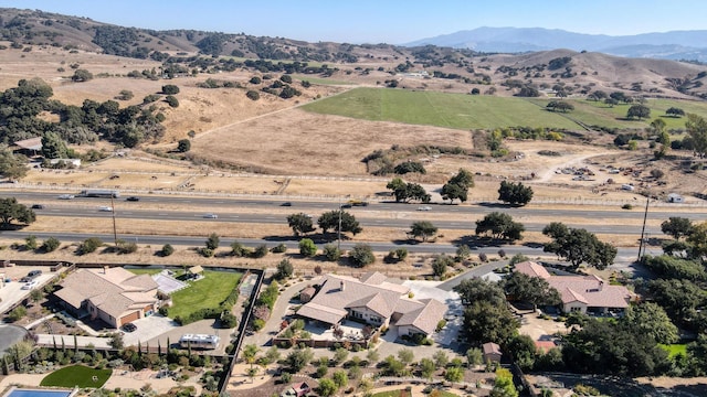 aerial view featuring a mountain view