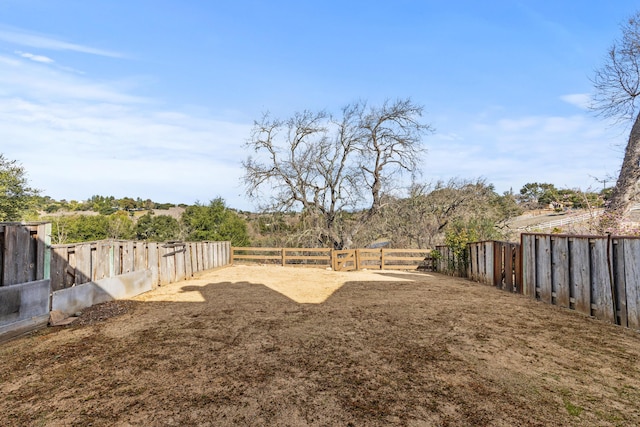 view of yard with fence