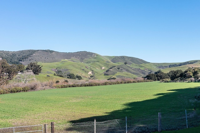 view of mountain feature featuring a rural view