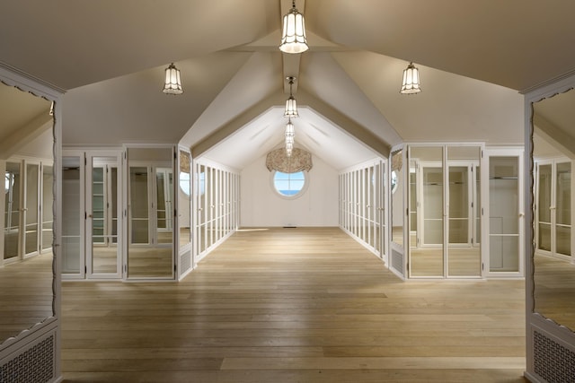 771 Garden Ln, Montecito, CA 93108 - additional living space featuring lofted ceiling, wood-type flooring, and french doors