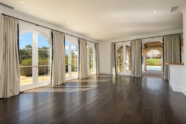 771 Garden Ln, Montecito, CA 93108 - unfurnished room featuring recessed lighting, french doors, visible vents, and wood finished floors
