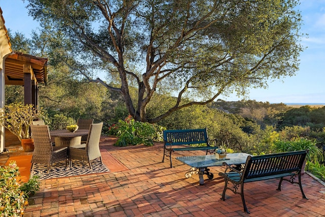 view of patio with outdoor dining area