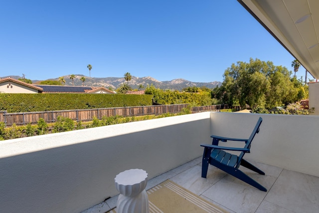 balcony with a mountain view