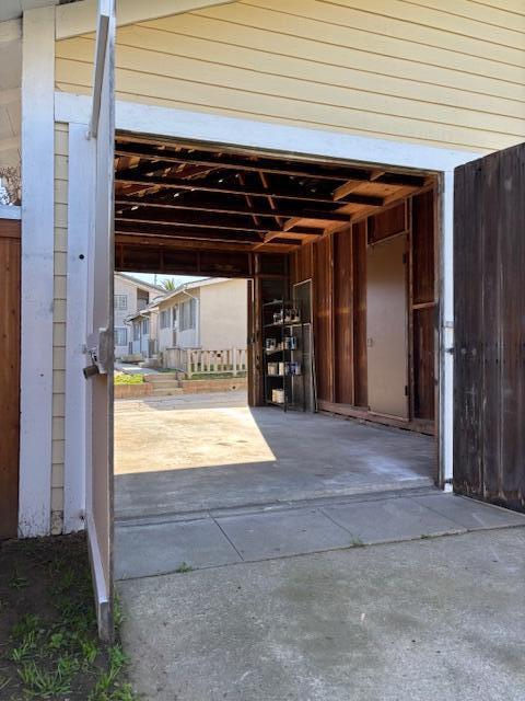 view of garage