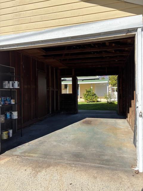 garage with driveway