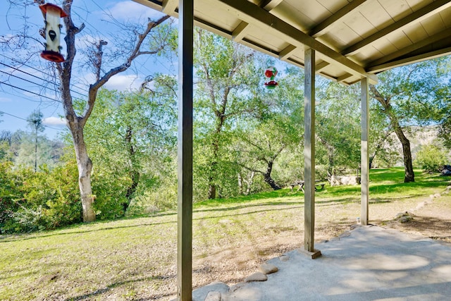 view of yard with a patio area