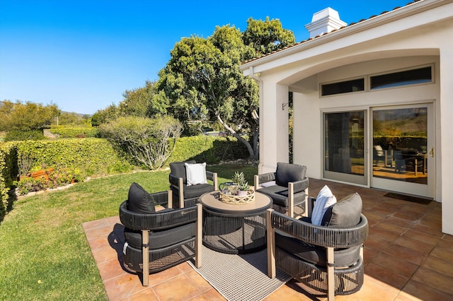 view of patio featuring outdoor lounge area