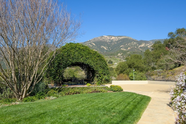 exterior space with a mountain view