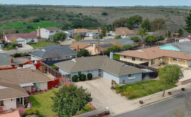 aerial view featuring a residential view