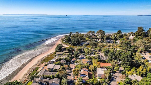8105 Buena Fortuna St, Carpinteria, CA 93013 - drone / aerial view featuring a view of the beach and a water view