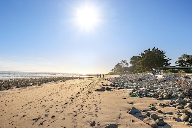 8105 Buena Fortuna St, Carpinteria, CA 93013 - view of yard with a water view and a beach view