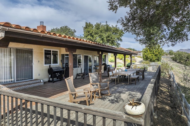 3776 Live Oak Rd, Santa Ynez, CA 93460 - wooden terrace featuring outdoor dining space