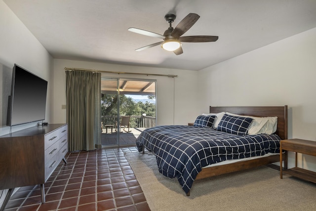 3776 Live Oak Rd, Santa Ynez, CA 93460 - bedroom with access to exterior and a ceiling fan