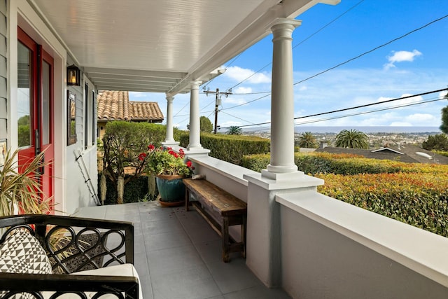 balcony with covered porch