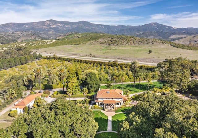 aerial view featuring a mountain view