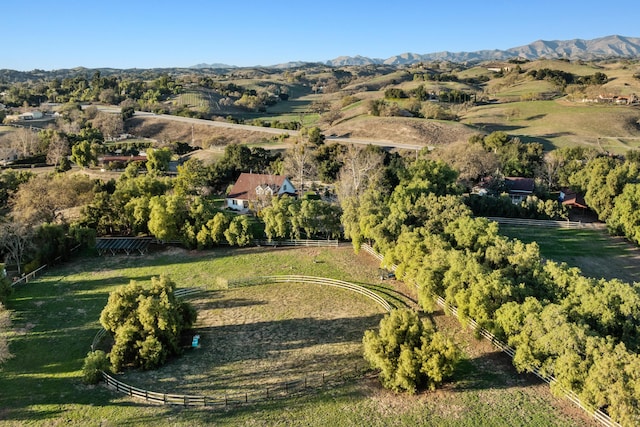 bird's eye view featuring a mountain view