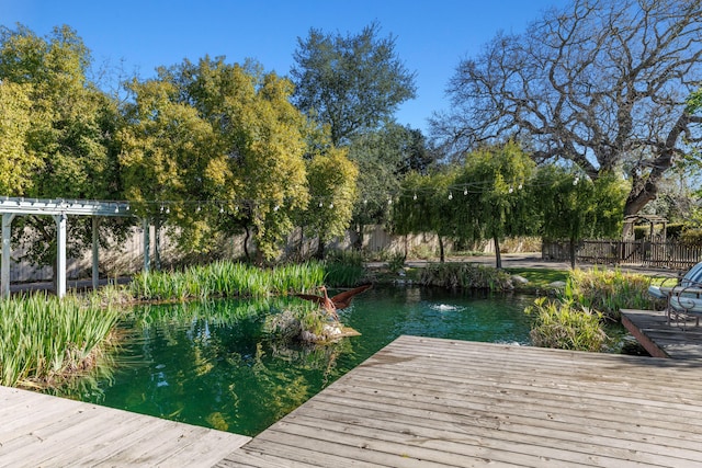 dock area featuring fence