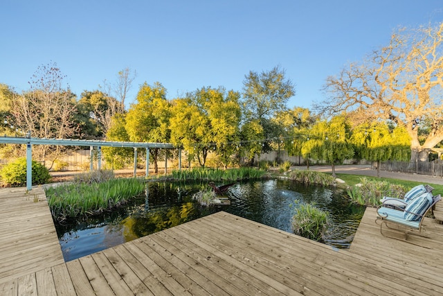 view of dock area