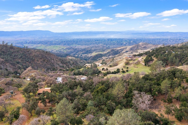 mountain view featuring a wooded view