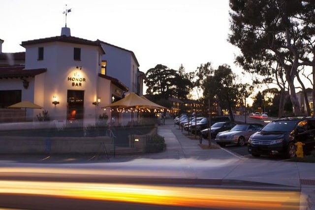 view of car parking with a gazebo