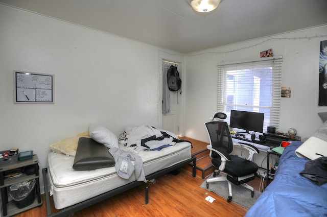 office space featuring wood finished floors