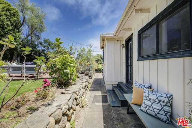 view of home's exterior featuring board and batten siding