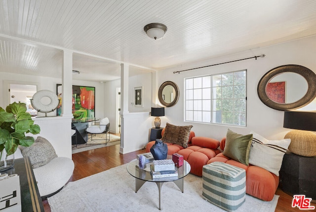 living room featuring wood finished floors